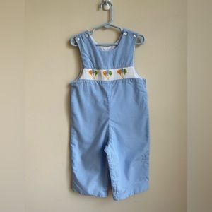 Petit Bebe Light Blue Gingham Longall with Balloon Smocking (24mos)